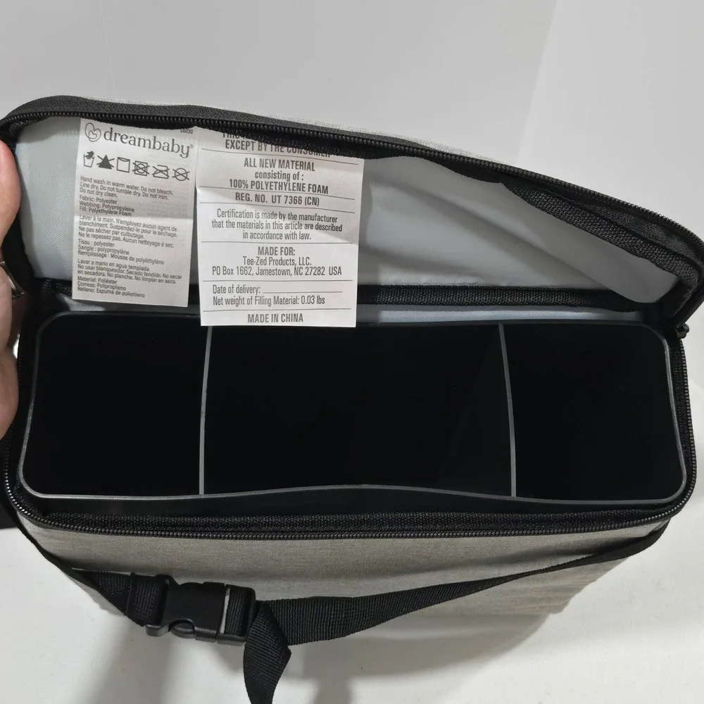 Dreambaby Grab n Go Booster Seat Gray Chevron Travel High Chair Storage Bag